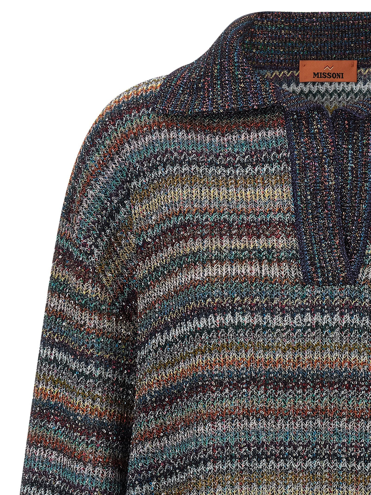 Missoni Lamé Yarn Polo Shirt Gold