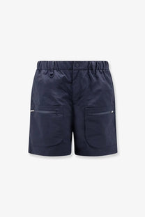 Laminar men’s nylon bermuda shorts in dark navy with drawstring waistband and two large cargo pockets