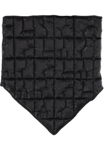 Laminar men’s black nylon scarf with quilted diamond pattern puffer neck warmer for cold weather