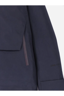 Laminar men’s waterproof jacket black in dark gray with subtle tonal zipper pull and minimalist sleeve branding