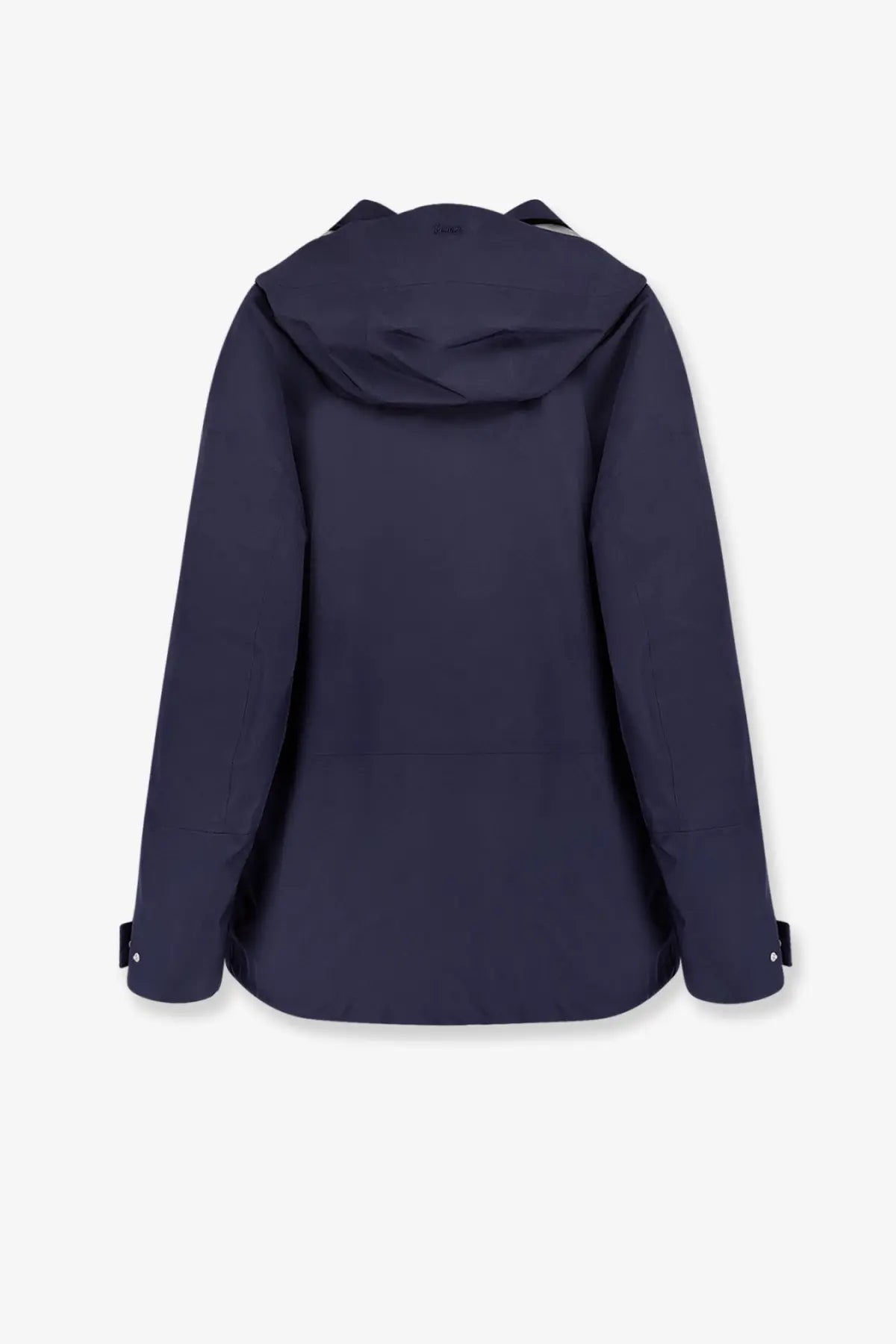 Laminar men’s dark navy blue waterproof hooded jacket with sleek modern design and subtle collar branding