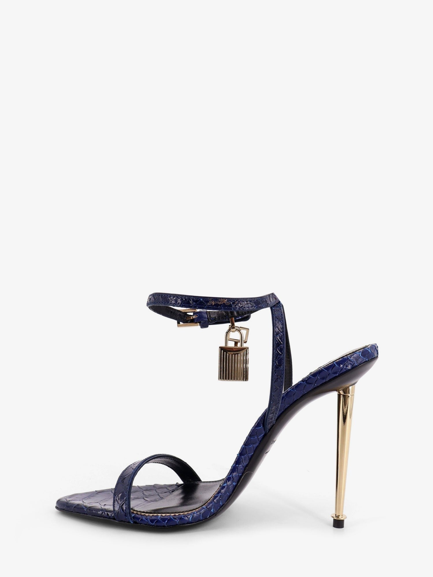 Tom Ford Women's Laminated Leather Sandals Blue