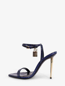 Tom Ford Women's Laminated Leather Sandals Blue