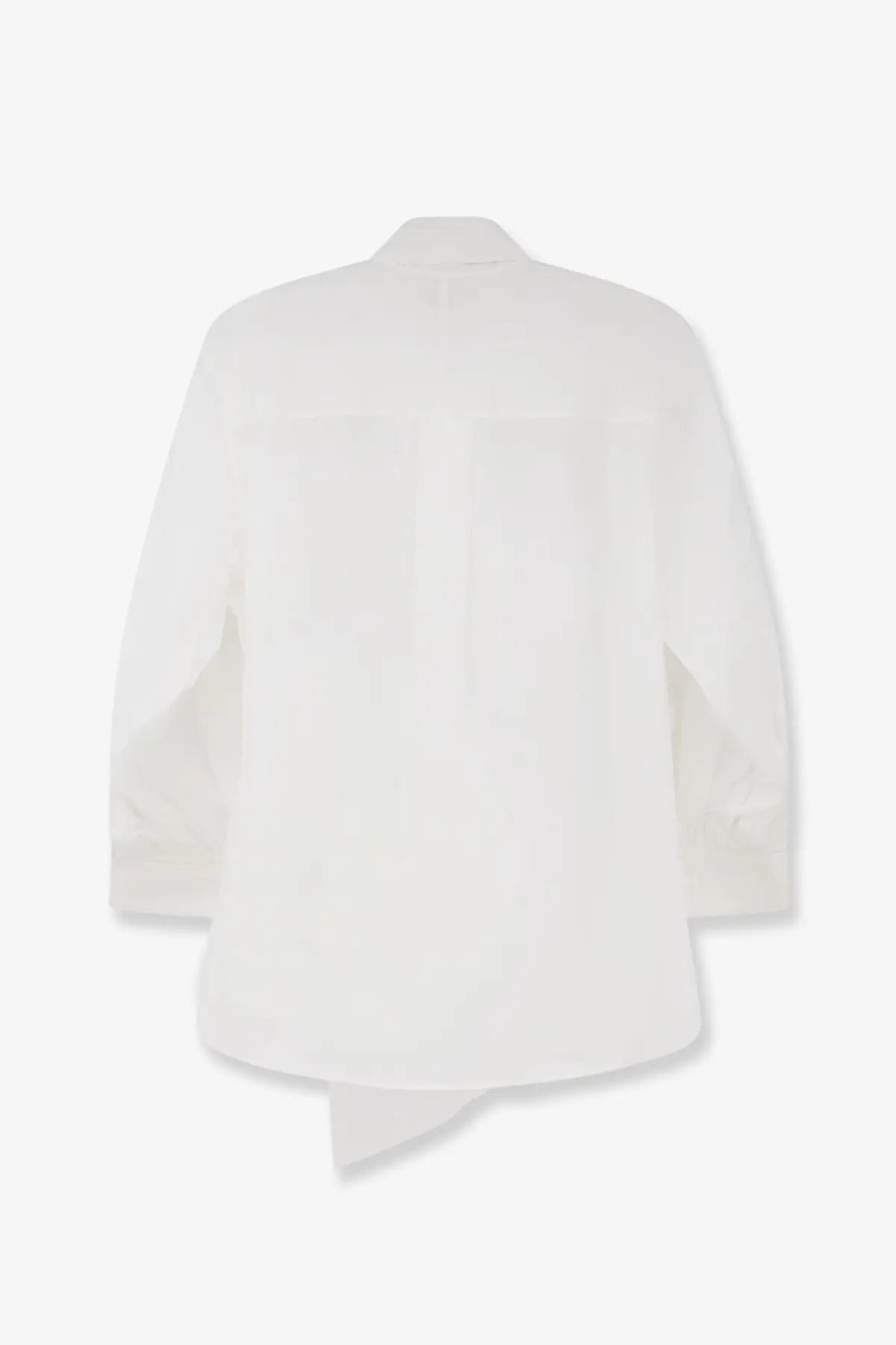 Lamrons women’s cotton shirt white minimalist blouse with relaxed fit long sleeves and asymmetrical hemline