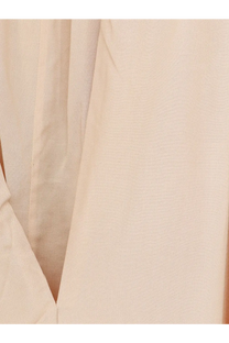 Cream-colored lightweight lamrons women’s modal and silk blend dress beige fabric with soft folds and subtle texture