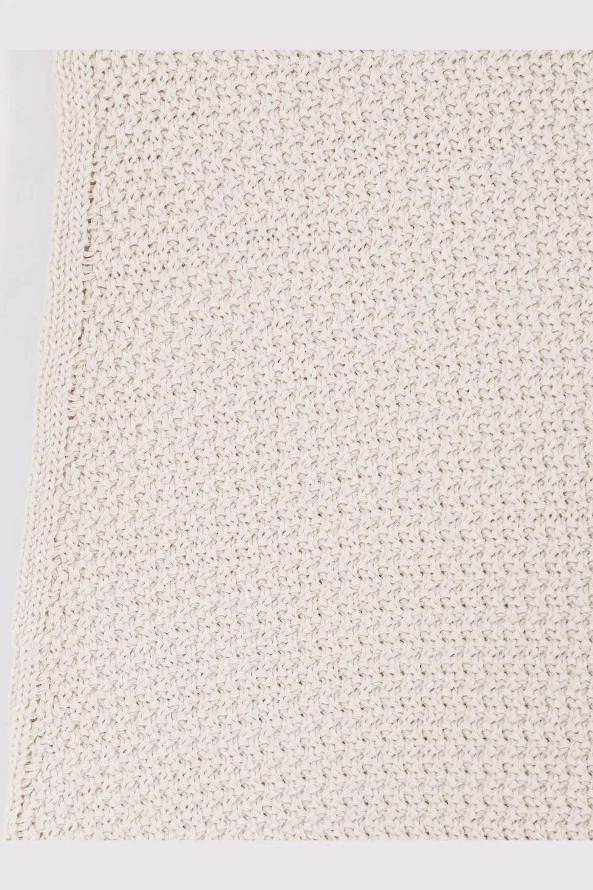 Cream-colored textured knitted fabric detail of laneus women’s white cotton dress