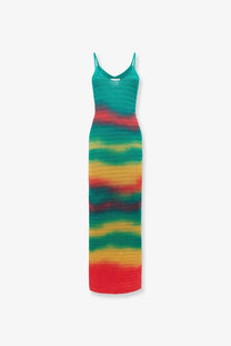 Laneus Women's Multicolor Cotton Dress Gold
