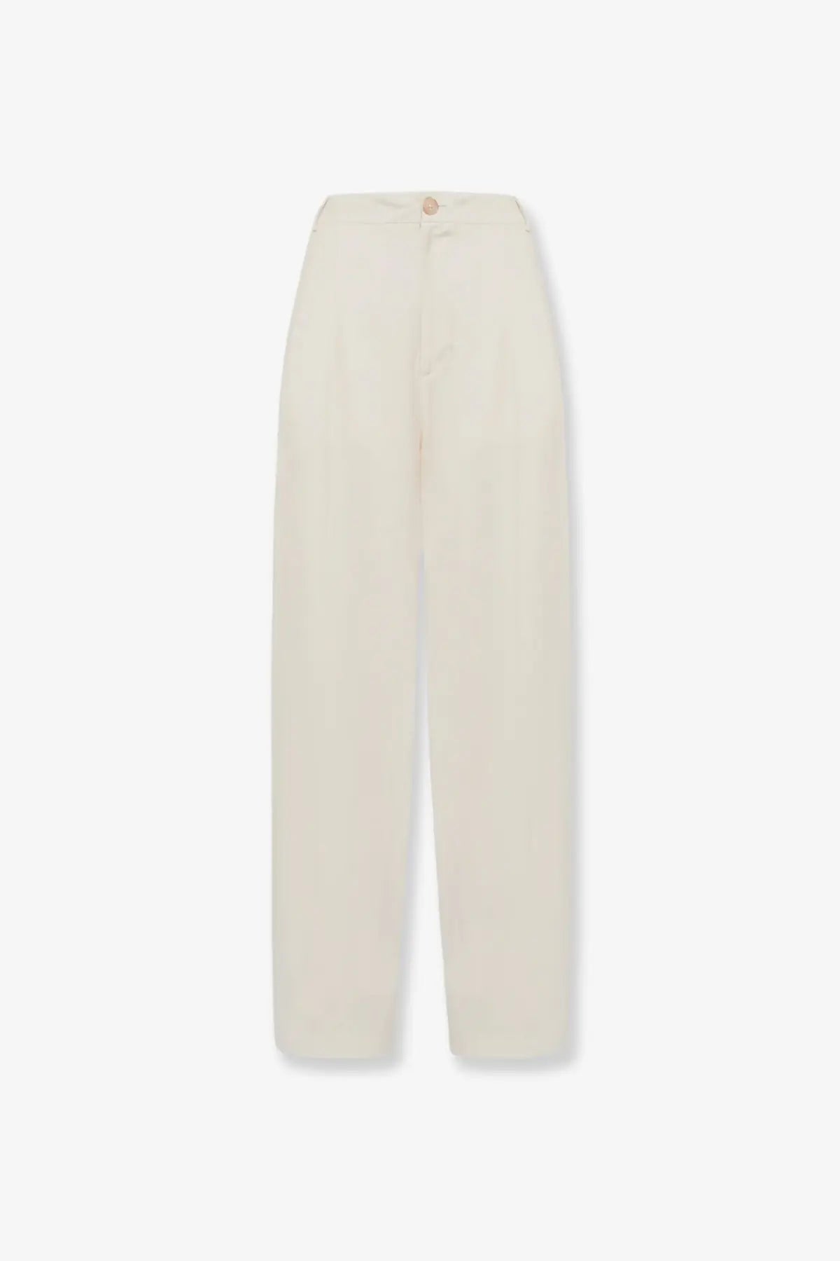Laneus women’s white viscose and linen trousers cream-colored wide-leg with sleek minimalist design and subtle stitching