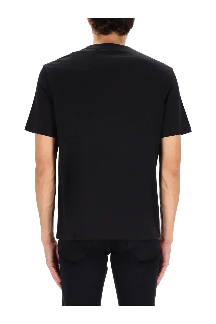 Lanvin men’s black short-sleeved cotton t-shirt with simple crew neck design for casual wear