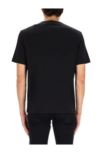 Lanvin men’s black short-sleeved cotton t-shirt with simple crew neck design for casual wear