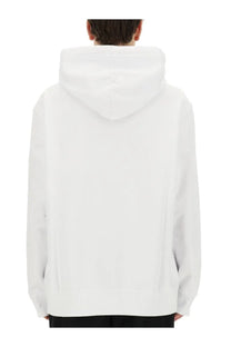 Lanvin men’s white hooded sweatshirt with minimalist design and soft smooth fabric for casual wear