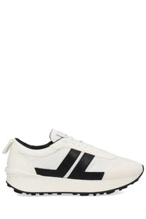 Lanvin unisex sneaker bumpr white with sleek retro design and bold black diagonal stripes on white leather side panel