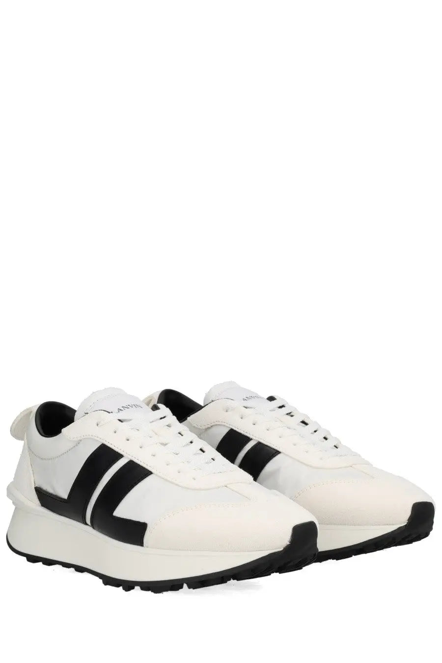 Lanvin unisex sneaker bumpr white with sleek black and white design featuring bold black side stripes