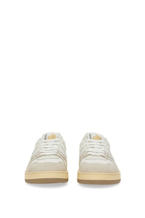Lanvin women’s sneaker clay white low-top sneakers in white and beige with sleek minimalist design and subtle tongue branding