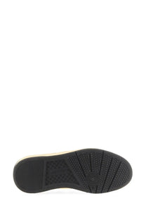 Black rubber sole with textured pattern and beige midsole of lanvin women’s multicolor suede and nappa leather sneaker