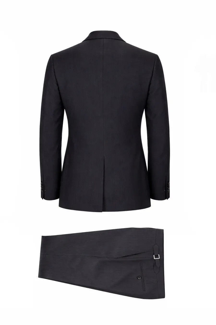 Lardini men’s abito due pezzi in lana black tailored suit with structured blazer and matching trousers featuring subtle stitching details