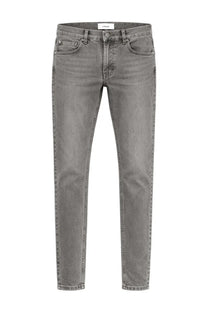 Lardini men’s cotton denim jeans grey slim-fit with subtle faded wash and classic five-pocket design front view