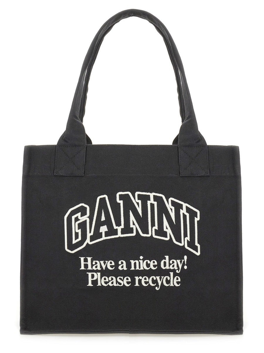 Ganni Women's Large Tote Bag Grey