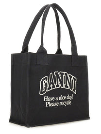 Ganni Women's Large Tote Bag Grey