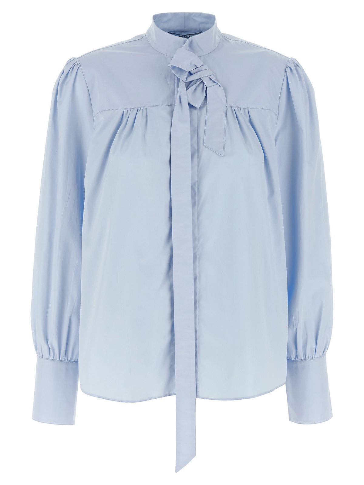 PRADA Lavallière Collar Shirt Blue
