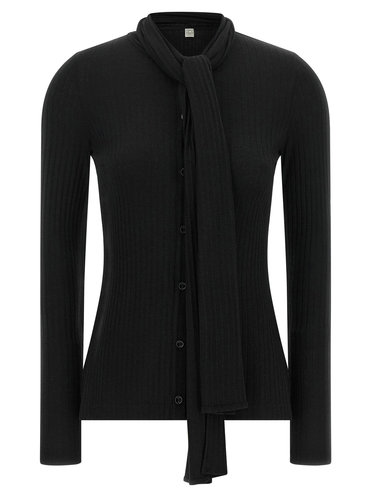 Toteme Lavallière Neck Cardigan Black
