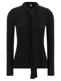 Toteme Lavallière Neck Cardigan Black