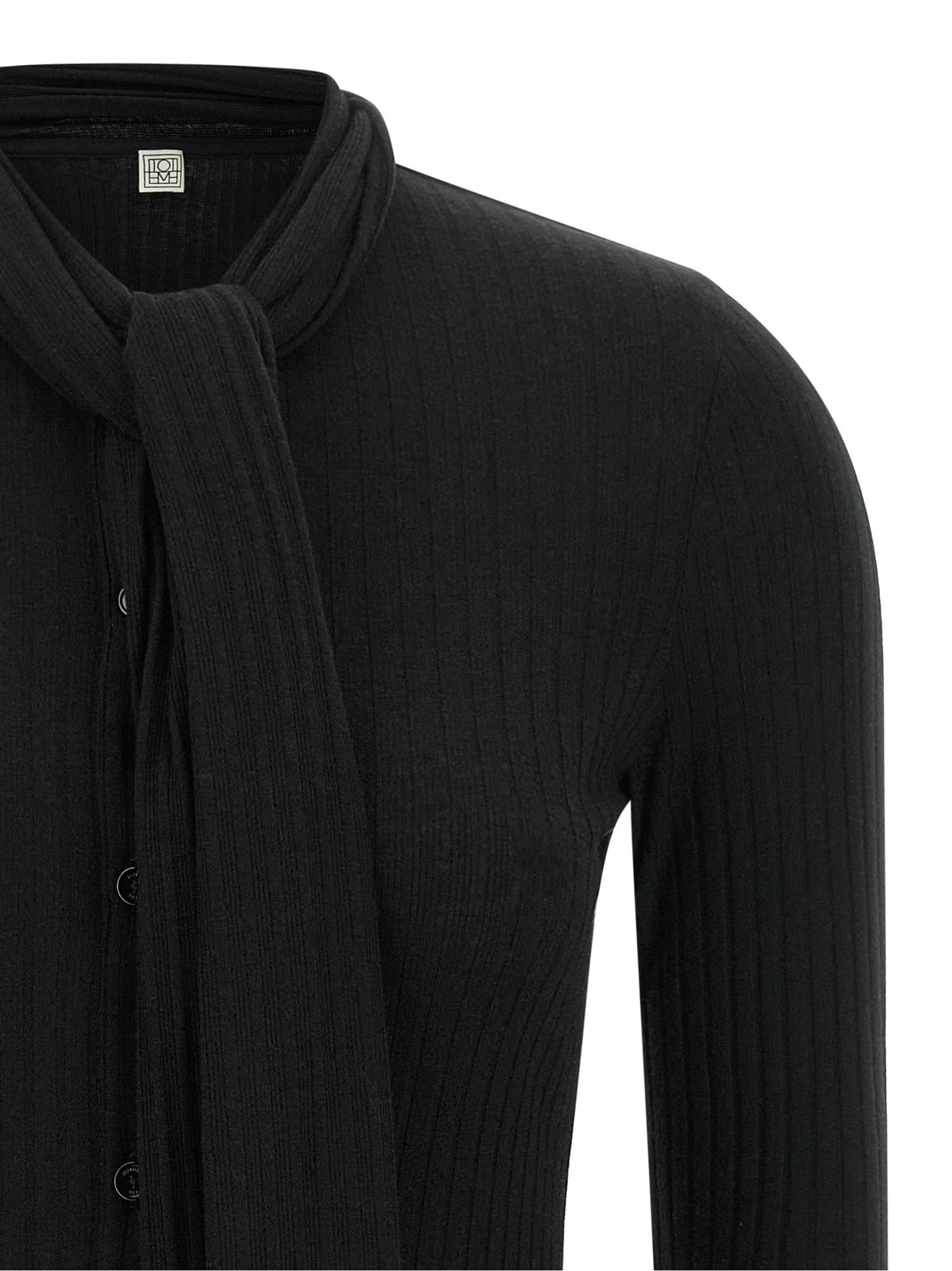 Toteme Lavallière Neck Cardigan Black