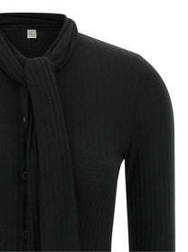 Toteme Lavallière Neck Cardigan Black