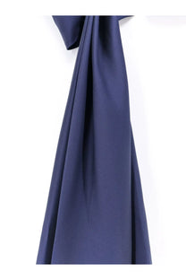 A navy blue satin stole with a subtle textured weave from lavi womens beverello notte collection