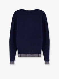 Tonywack Men's Layered Wool and Cashmere Sweater Grey