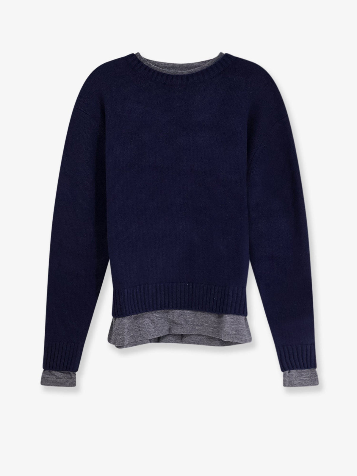 Tonywack Men's Layered Wool and Cashmere Sweater Grey