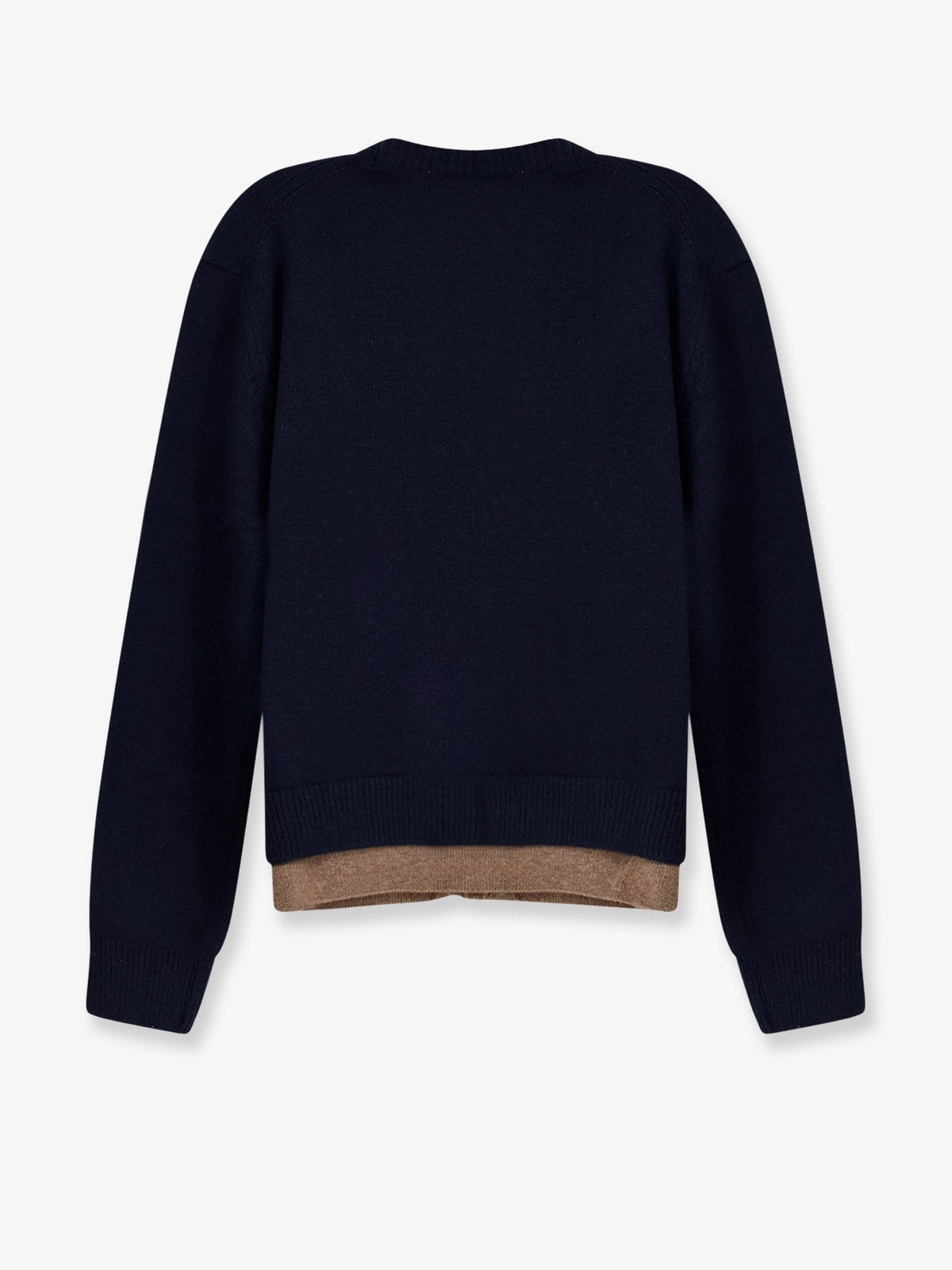Tonywack Men's Layered Wool Blend Cardigan Beige