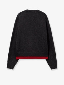 Tonywack Men's Layered Wool Blend Cardigan Grey