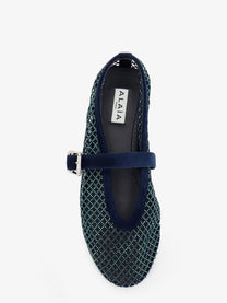 ALAÏA Women's Le Ballerine Flats Mesh Balerinas Blue