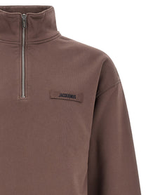 JACQUEMUS Le Camionneur Gros Grain Sweatshirt Brown