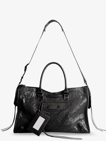 Balenciaga Men's Le City Bag Leather Handbag Black