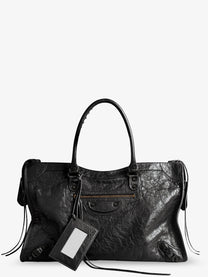 Balenciaga Men's Le City Bag Leather Handbag Black