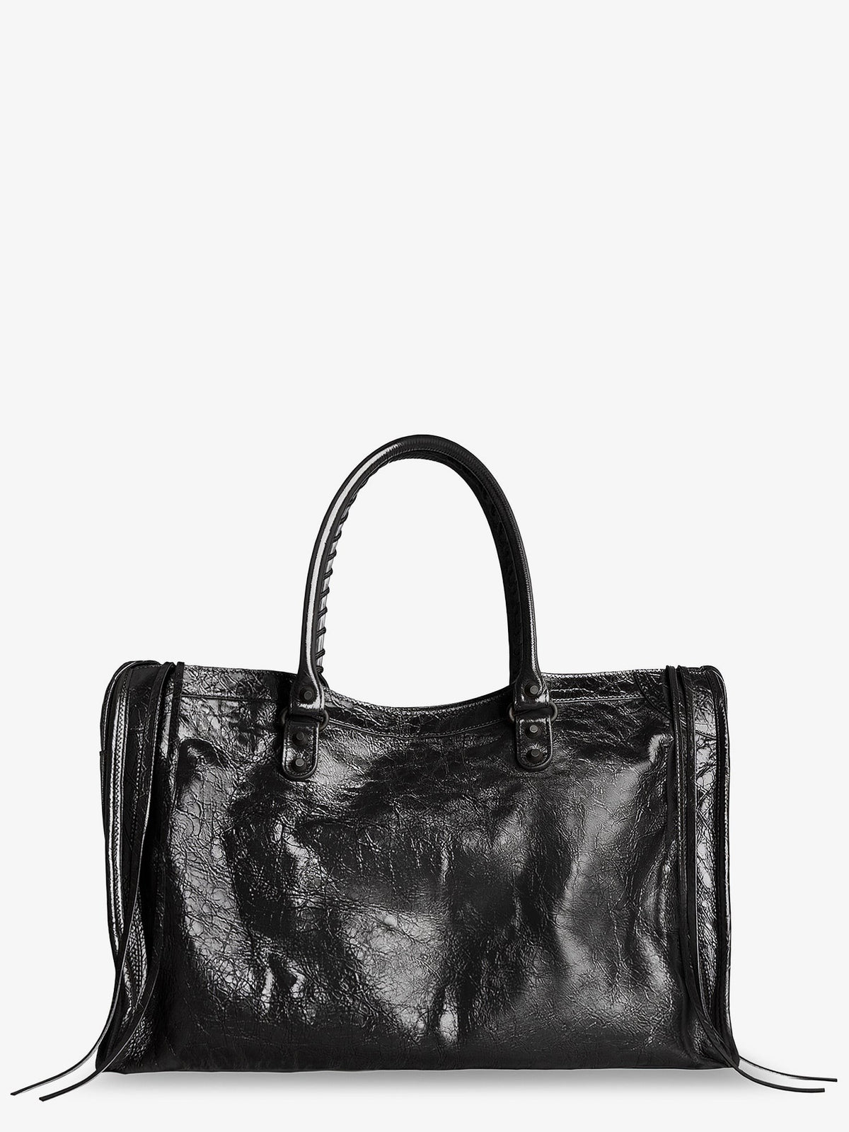 Balenciaga Men's Le City Bag Leather Handbag Black