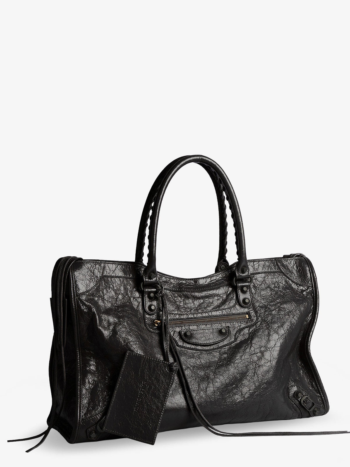 Balenciaga Men's Le City Bag Leather Handbag Black
