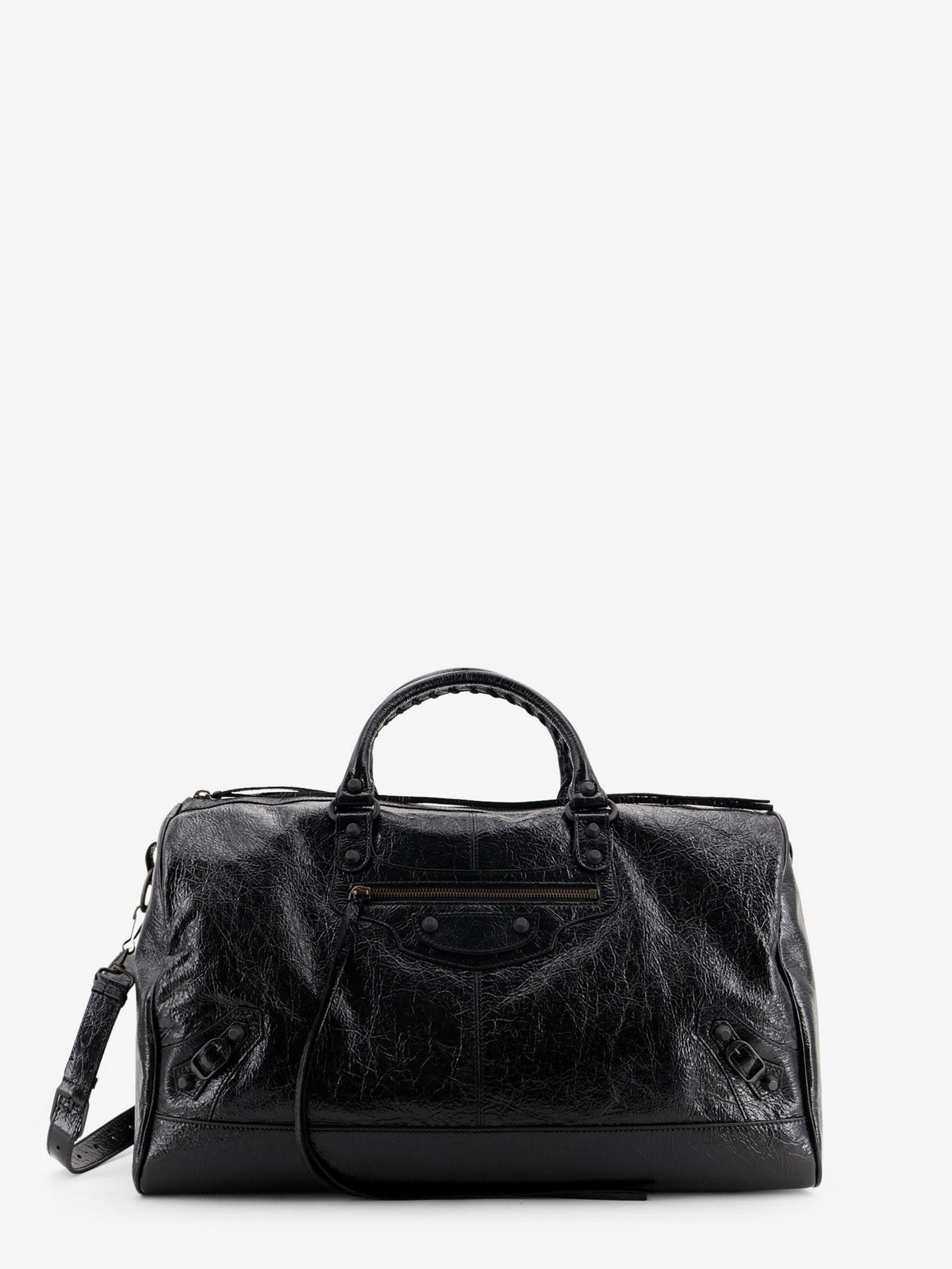 Balenciaga Men's Le City Boston Leather Handbag Black