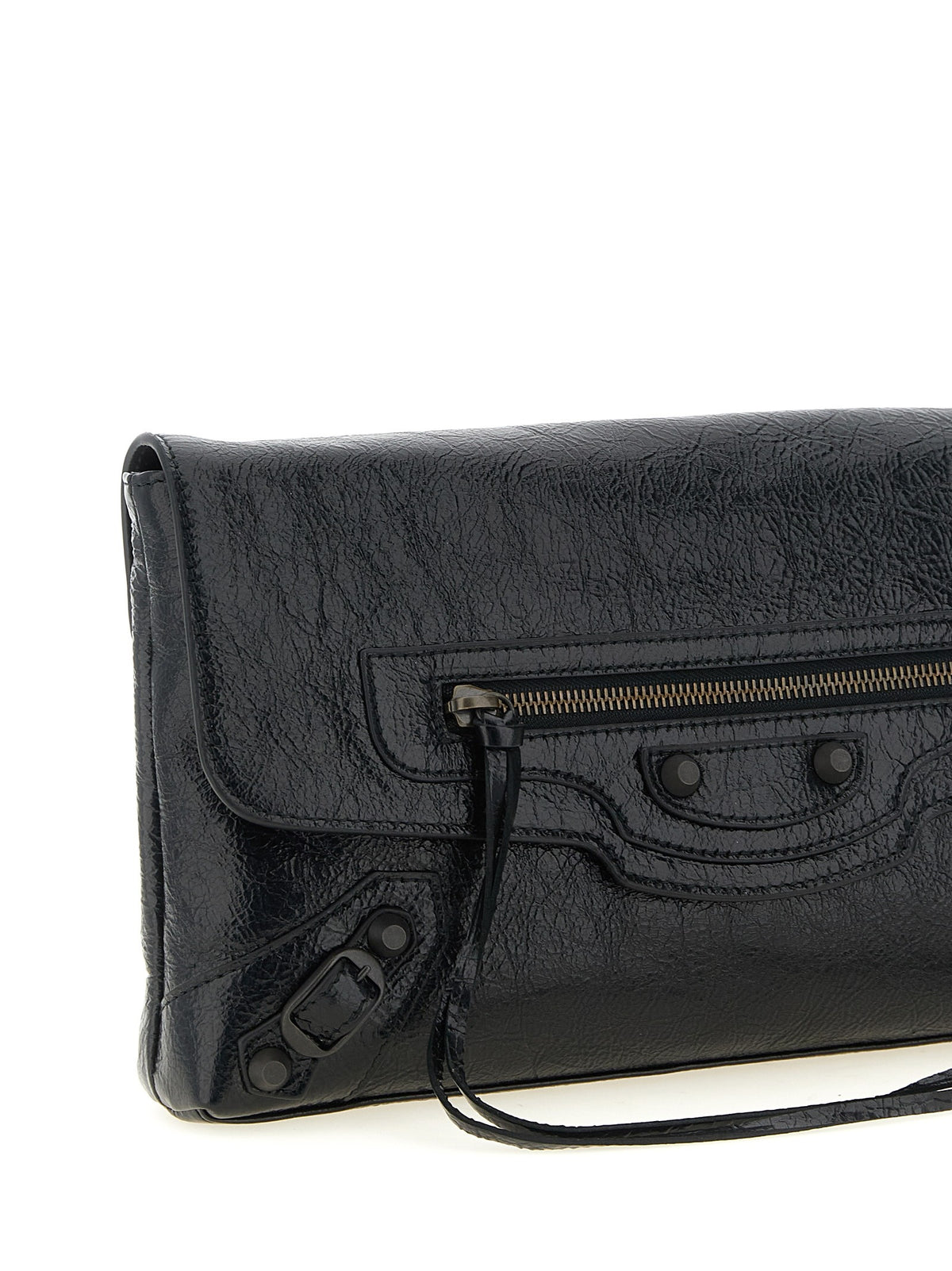 Balenciaga Women's Le City Leather Clutch Bag Black