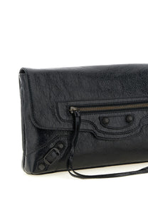 Balenciaga Women's Le City Leather Clutch Bag Black