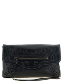 Balenciaga Women's Le City Leather Clutch Bag Black