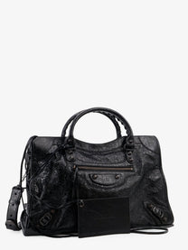 Balenciaga Women's Le City Medium Leather Handbag Black