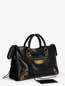Balenciaga Women's Le City Uptown Leather Handbag Black