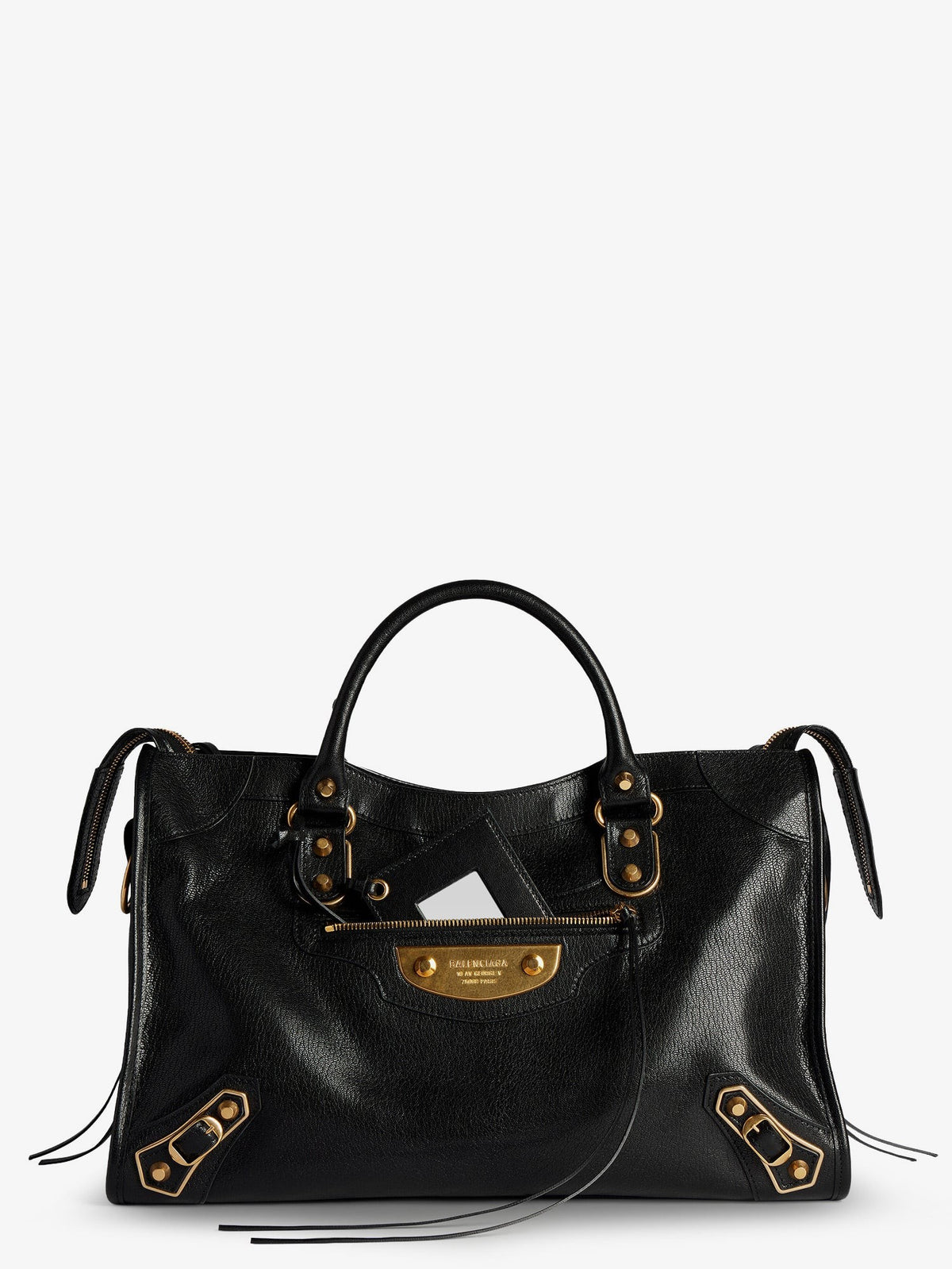 Balenciaga Women's Le City Uptown Leather Handbag Black
