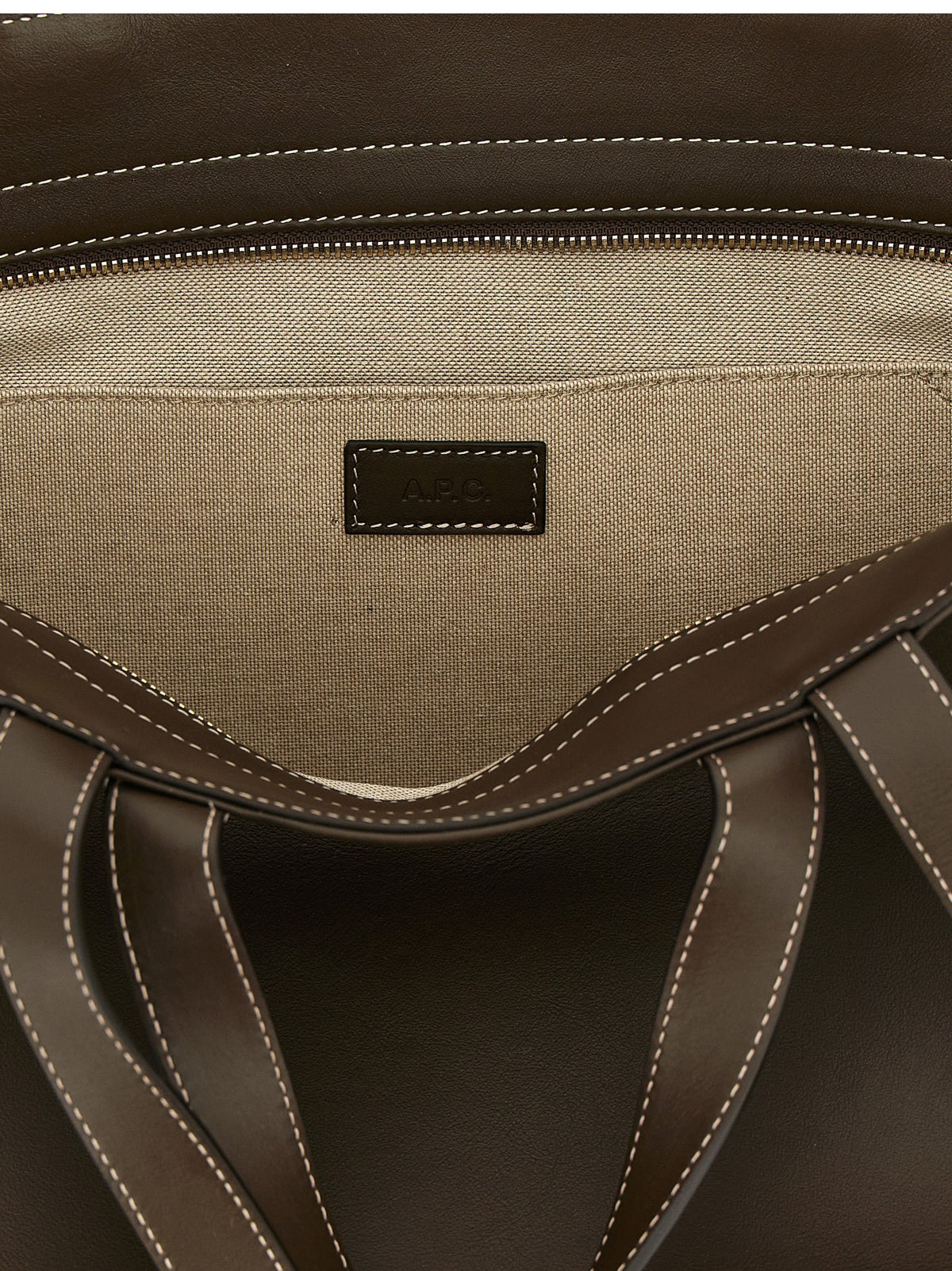 A.P.C Le Drummer Large Shopping Bag Brown
