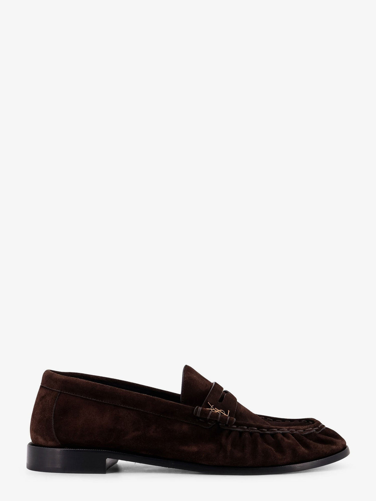Saint Laurent Men's Le Loafer Suede Loafers Gold