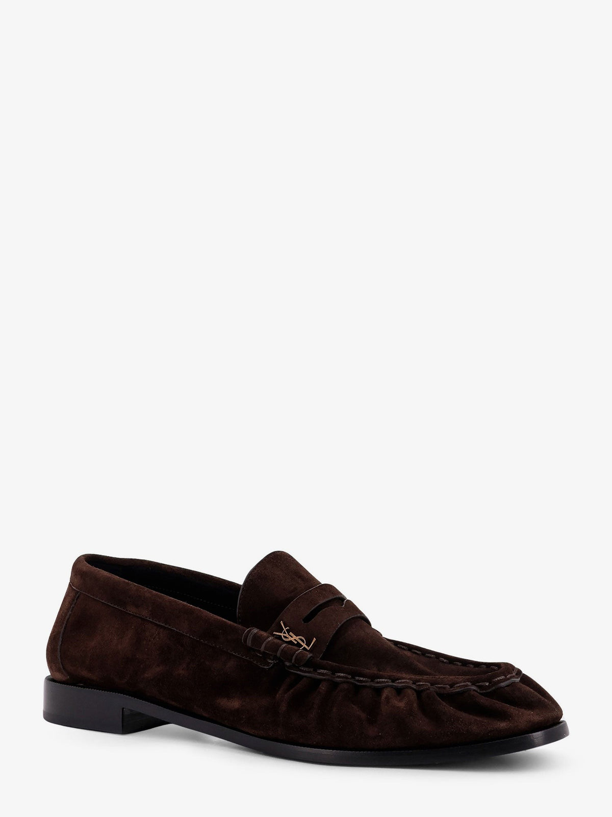 Saint Laurent Men's Le Loafer Suede Loafers Gold