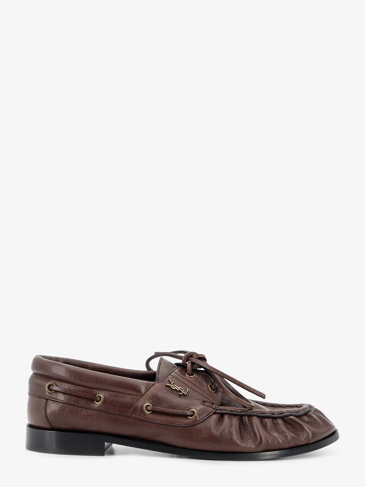 Saint Laurent Men's Le Loafer Bateau Leather Loafers Brown